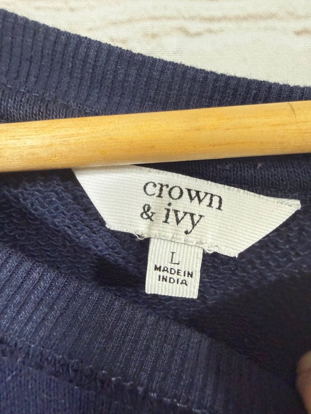 Crown & Ivy Navy Blue Kelly Green Seahorse Sweater Womens Size Large Nautical - Picture 6 of 7